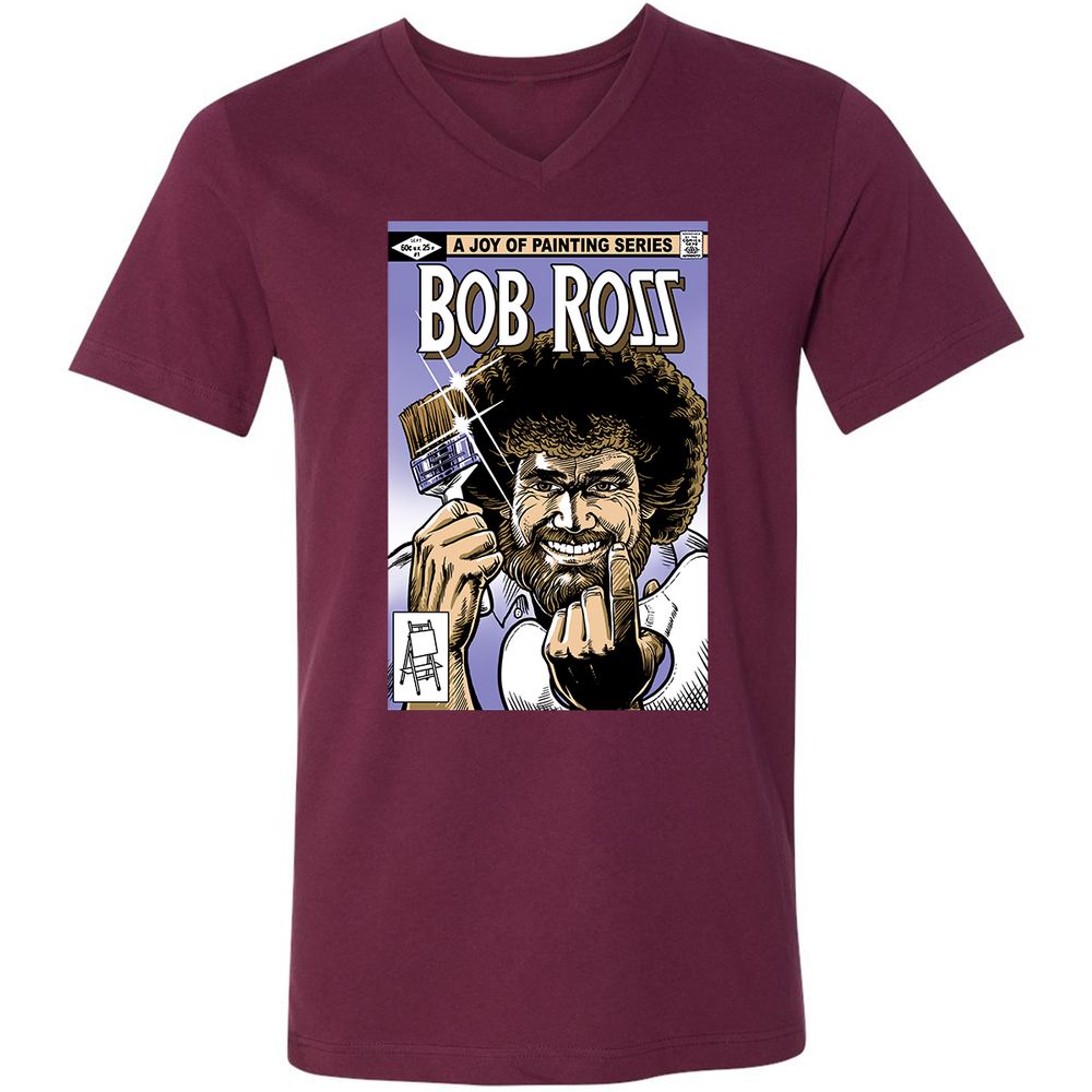 Unisex V-Neck T-Shirt - XV6DHUEZ - Maroon - 6