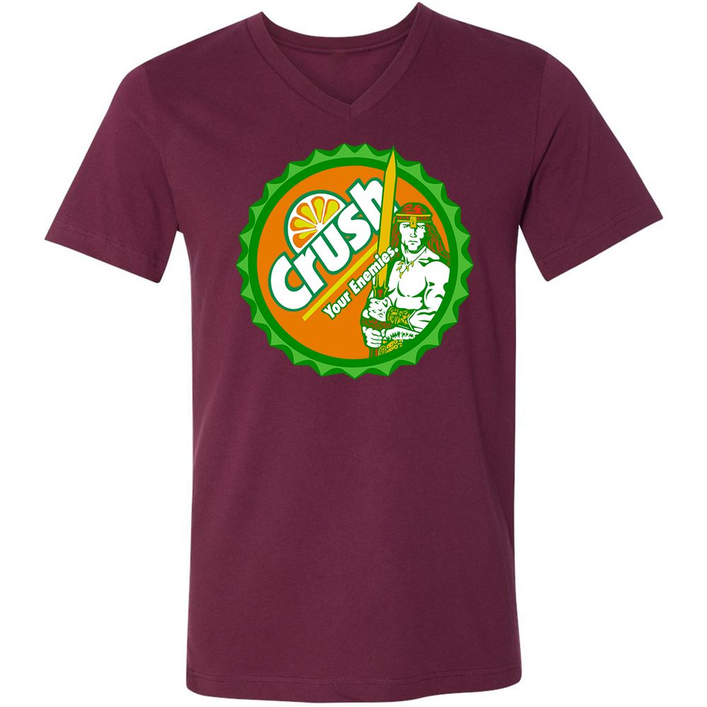 Unisex V-Neck T-Shirt - TCQM6E5P - Maroon - 6