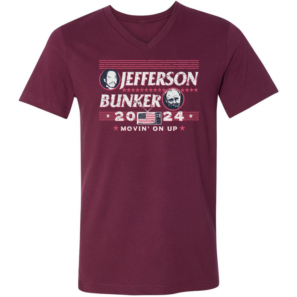 Unisex V-Neck T-Shirt - H4NS4AXM - Maroon - 6