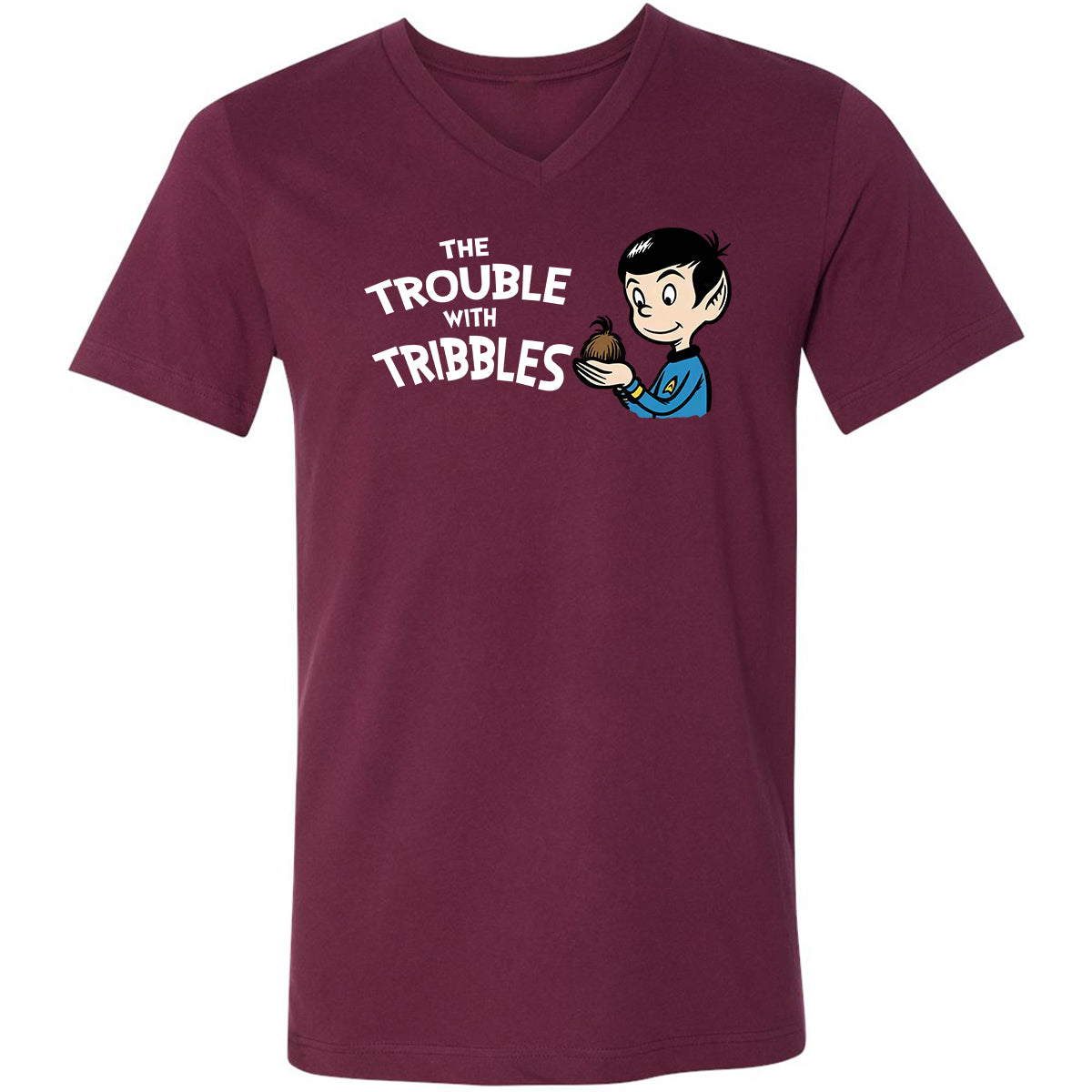 Unisex V-Neck T-Shirt - 3D2ZPP53 - Maroon - 6