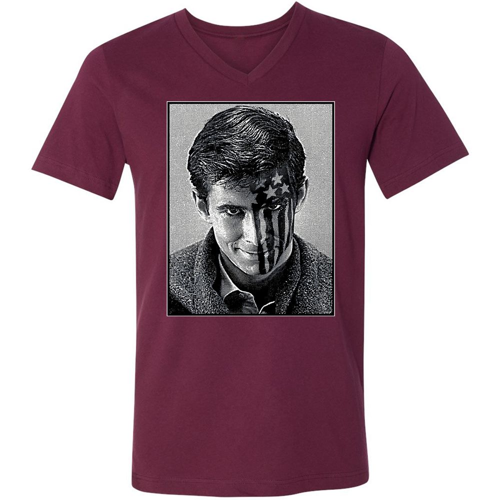 Unisex V-Neck T-Shirt - 3LGJZ4EC - Maroon - 6
