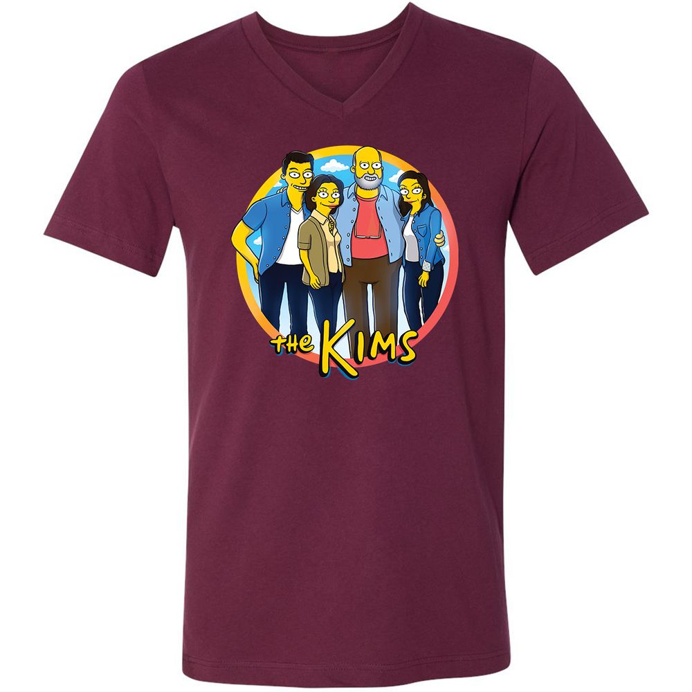 Unisex V-Neck T-Shirt - LK1MAGU7 - Maroon - 6
