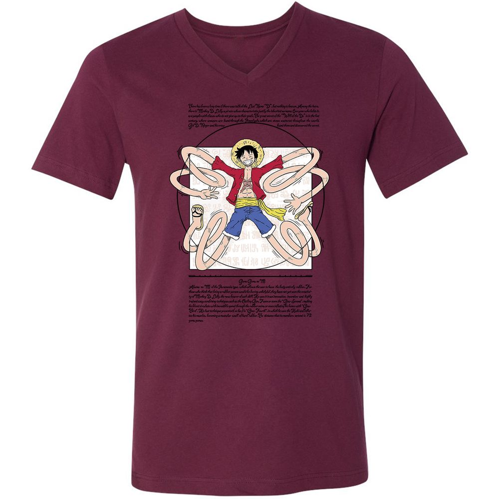 Unisex V-Neck T-Shirt - 29GF38BW - Maroon - 6