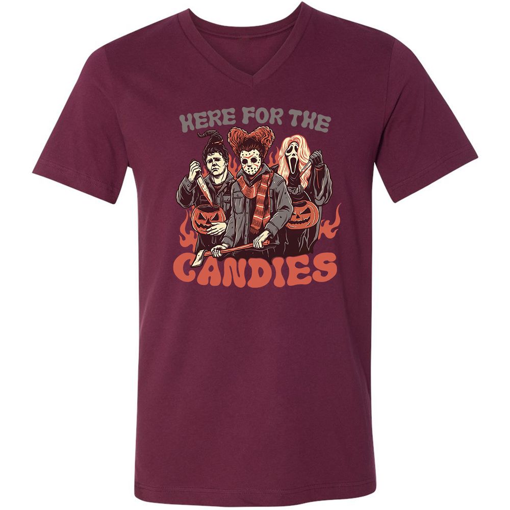 Unisex V-Neck T-Shirt - ARTAU4LW - Maroon - 6