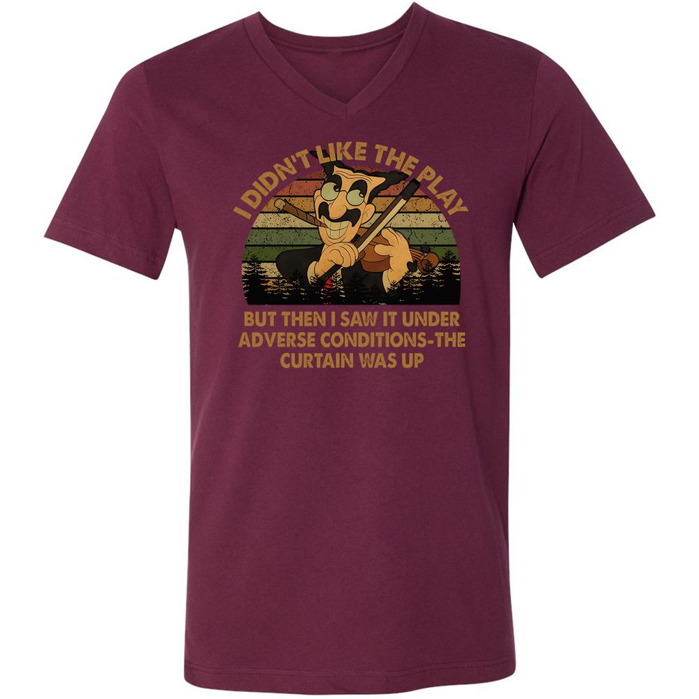 Unisex V-Neck T-Shirt - 22PB9HLL - Maroon - 6
