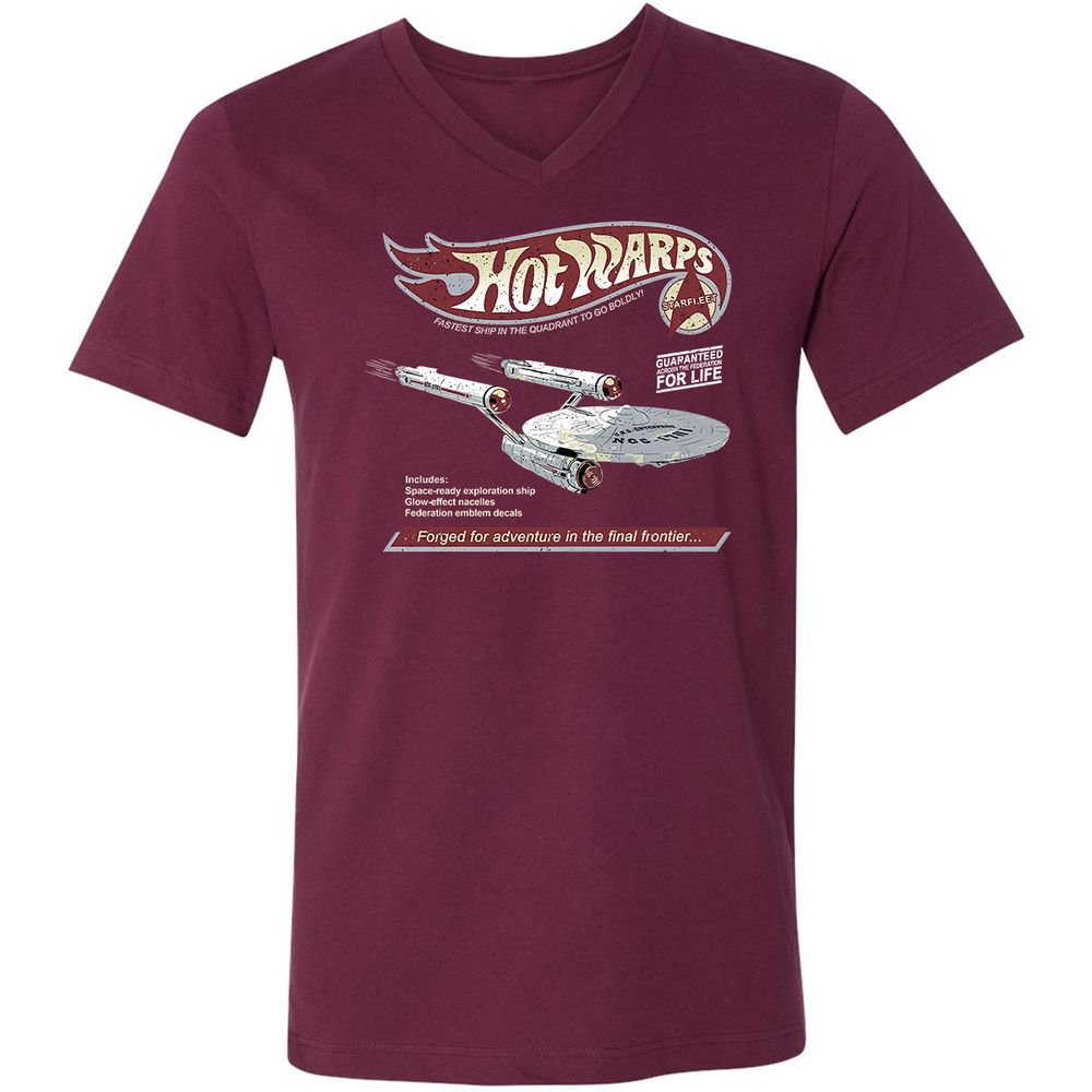 Unisex V-Neck T-Shirt - US63RYY9 - Maroon - 6