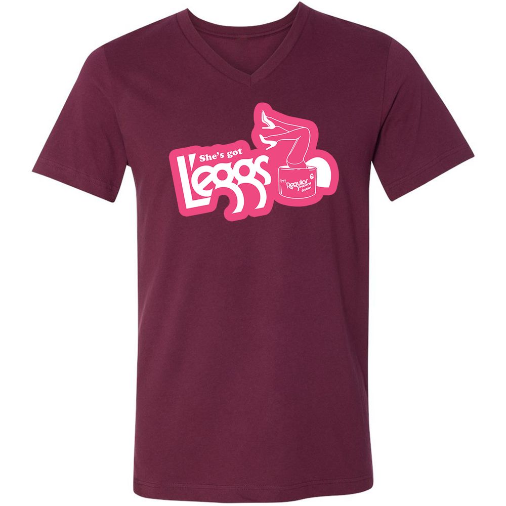 Unisex V-Neck T-Shirt - 6LR8ZKR5 - Maroon - 6