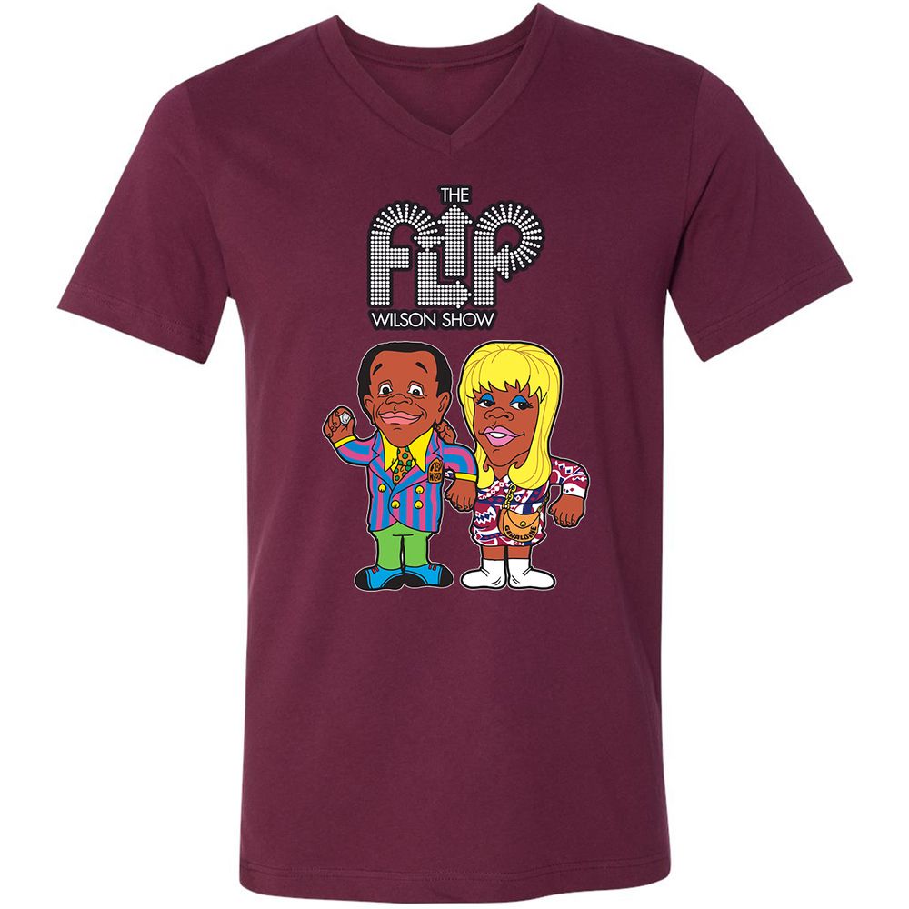 Unisex V-Neck T-Shirt - 7UZ1ZEGW - Maroon - 6