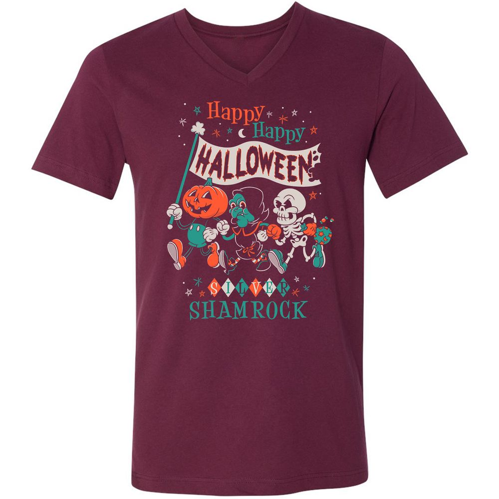 Unisex V-Neck T-Shirt - 4SMWYDQV - Maroon - 6