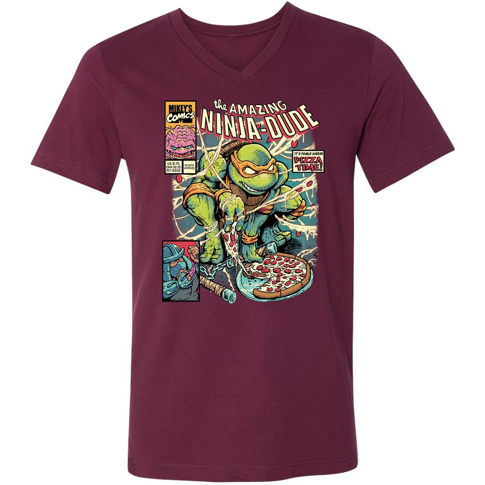 Unisex V-Neck T-Shirt - RDTUAN88 - Maroon - 6