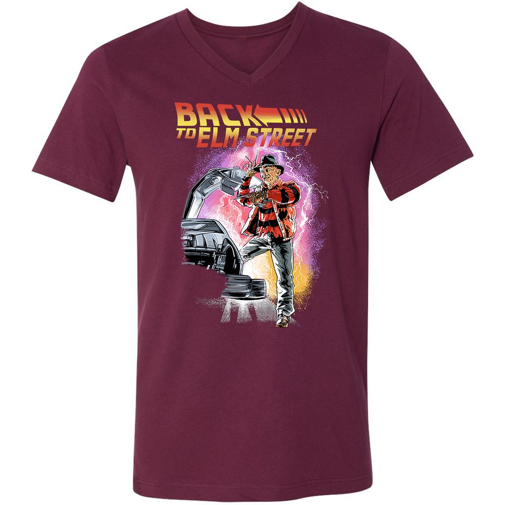Unisex V-Neck T-Shirt - UH77J4C2 - Maroon - 6