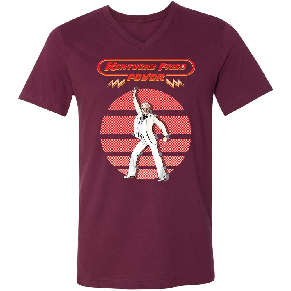 Unisex V-Neck T-Shirt - Y9SYKSJ1 - Maroon - 6