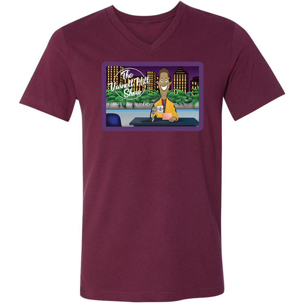 Unisex V-Neck T-Shirt - GFZBWZ5T - Maroon - 6