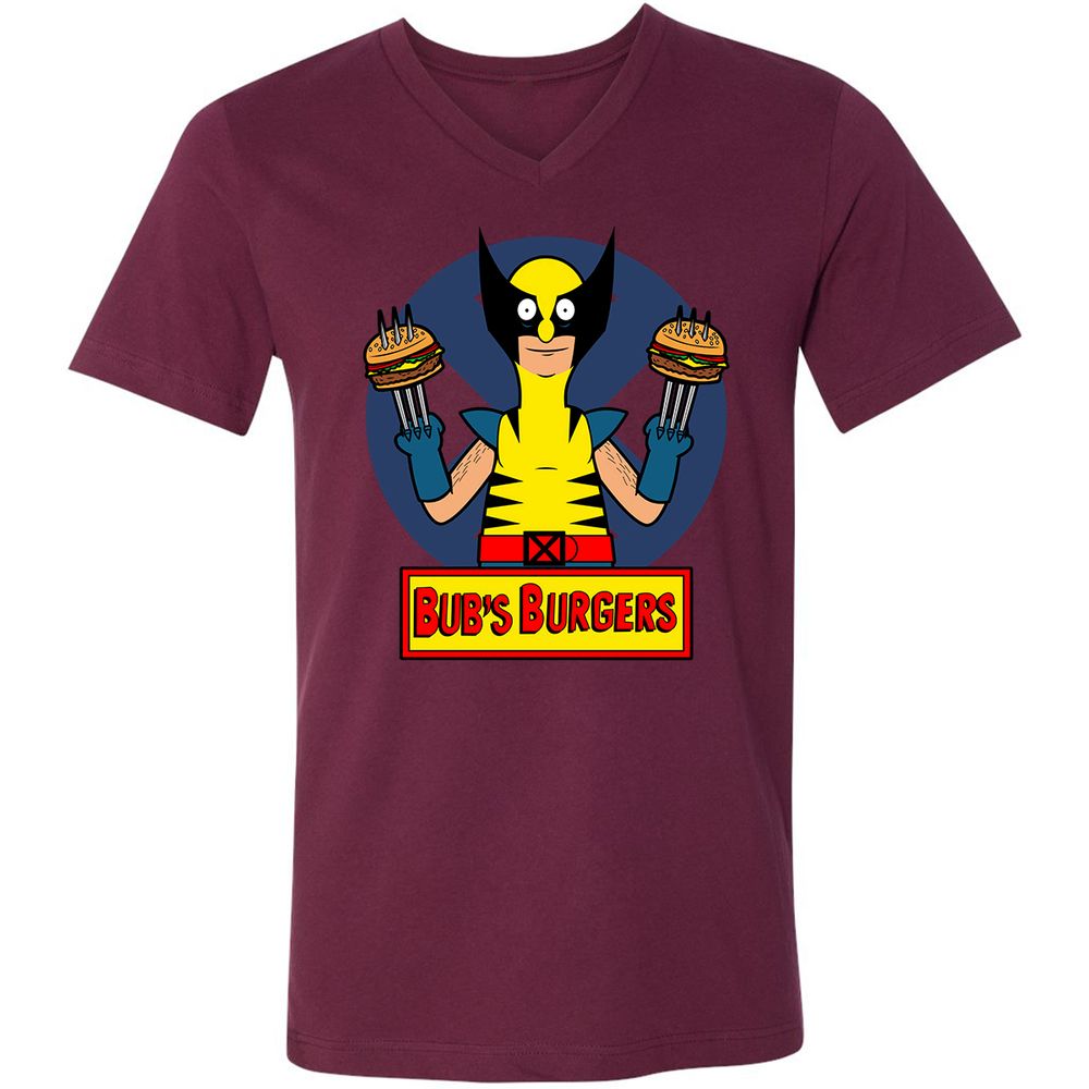 Unisex V-Neck T-Shirt - MLKVU5ZT - Maroon - 6