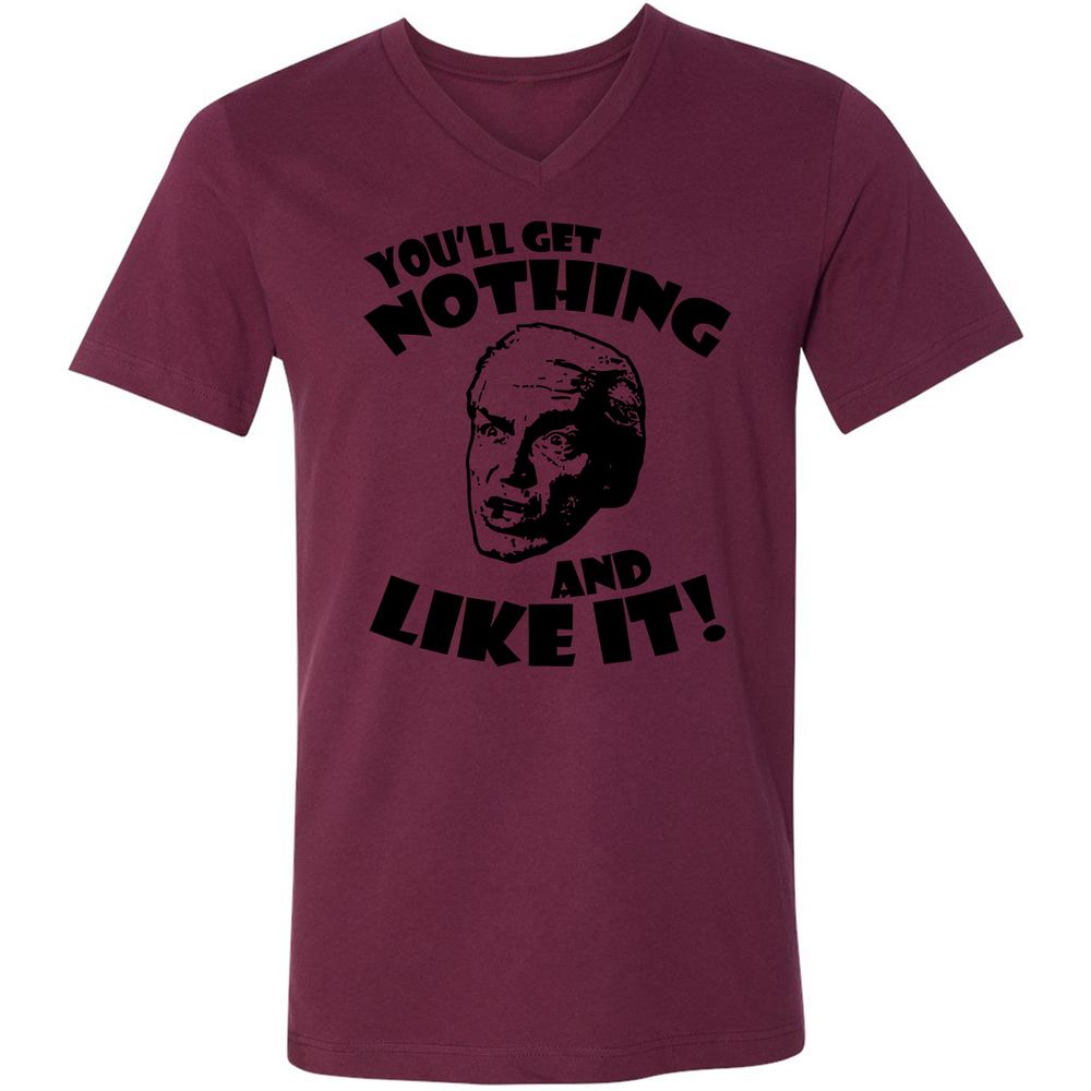 Unisex V-Neck T-Shirt - 57Z5AX6J - Maroon - 6