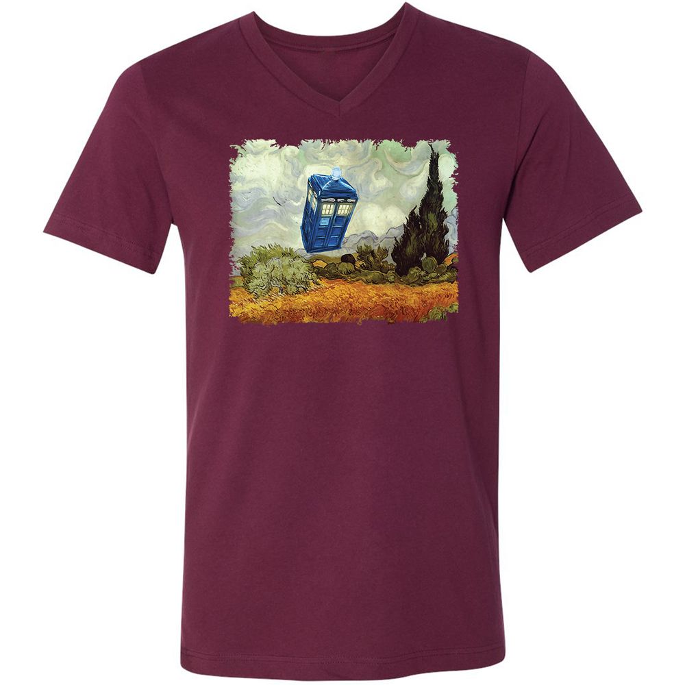 Unisex V-Neck T-Shirt - VD6FTRWC - Maroon - 6