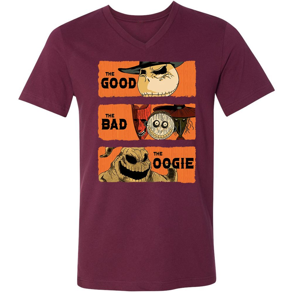 Unisex V-Neck T-Shirt - D9T9E26E - Maroon - 6