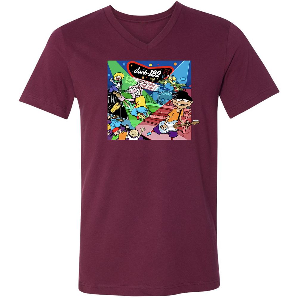 Unisex V-Neck T-Shirt - C5D5STCT - Maroon - 6