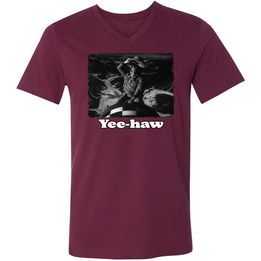 Unisex V-Neck T-Shirt - GTZPT6RW - Maroon - 6