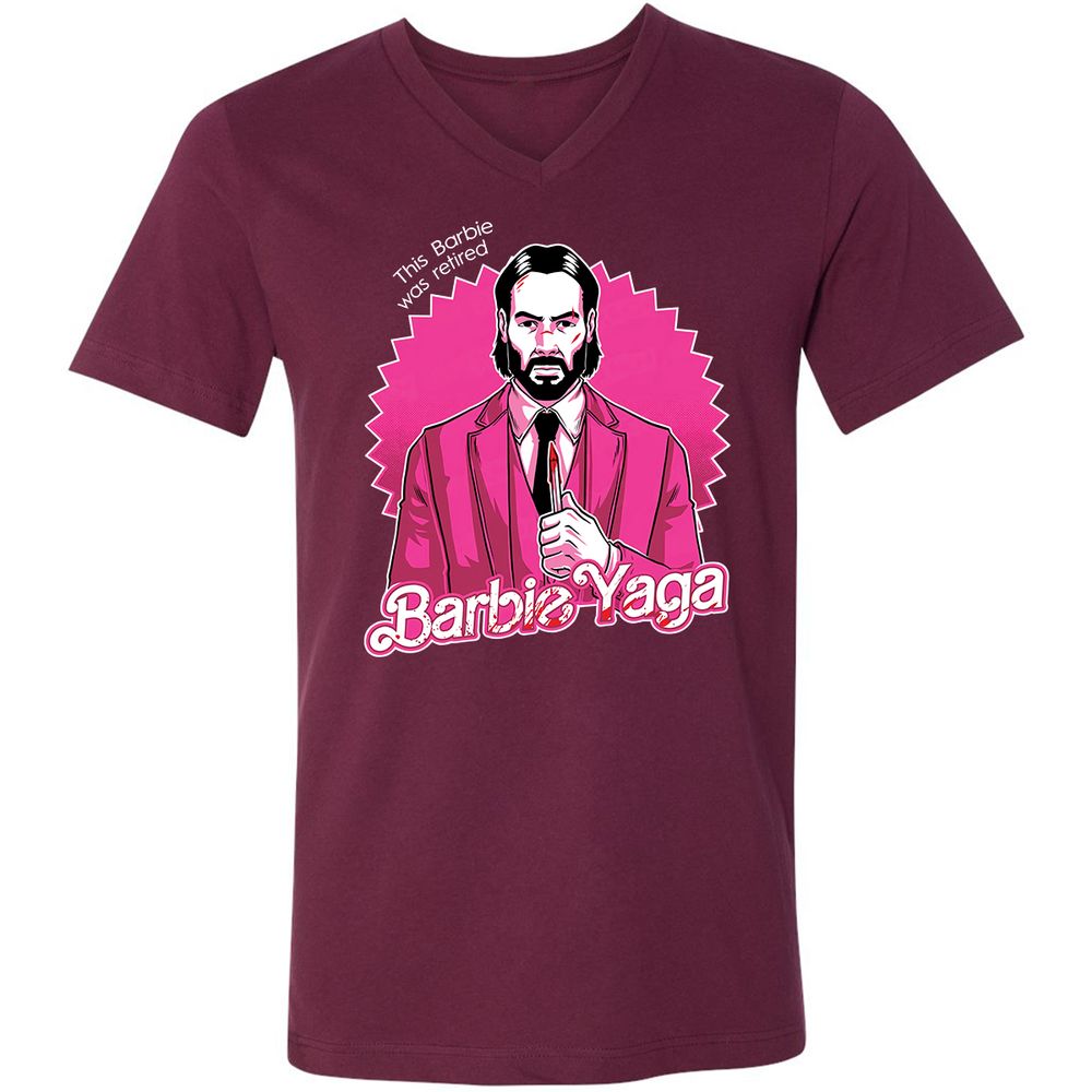 Unisex V-Neck T-Shirt - KEVDZ3J6 - Maroon - 6