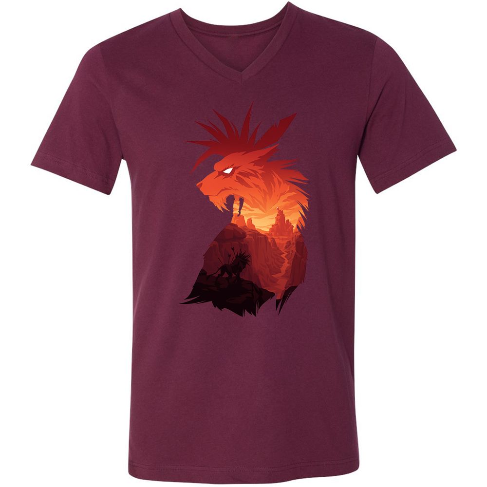 Unisex V-Neck T-Shirt - NLNKSUZ6 - Maroon - 6