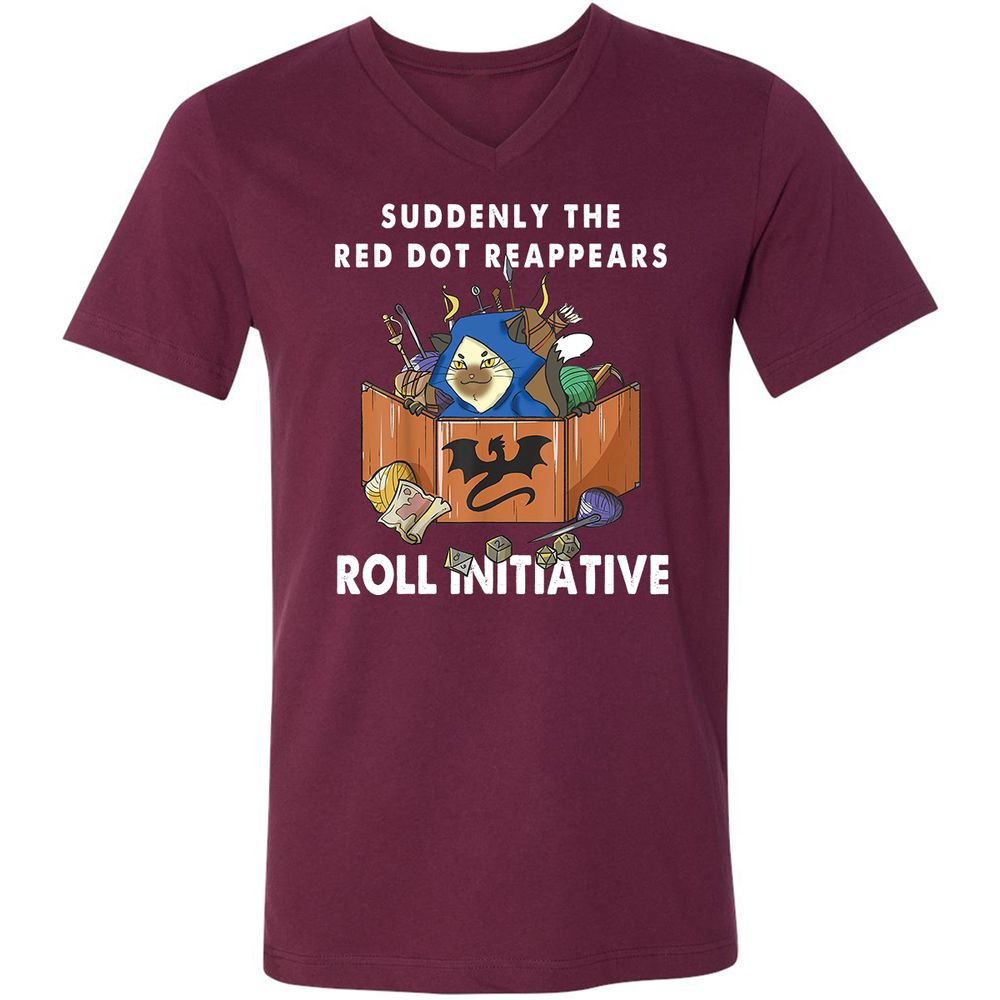 Unisex V-Neck T-Shirt - RWCTBEAH - Maroon - 6