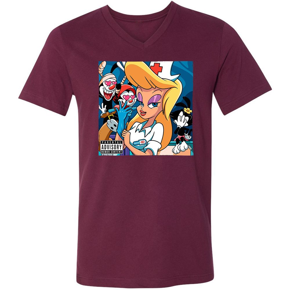 Unisex V-Neck T-Shirt - 94YTS377 - Maroon - 6
