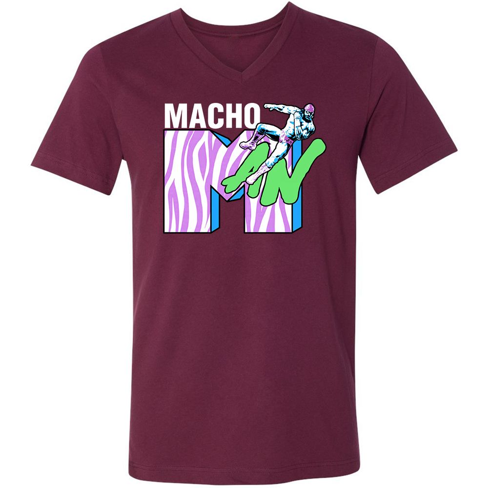 Unisex V-Neck T-Shirt - 8HRYNJ3D - Maroon - 6