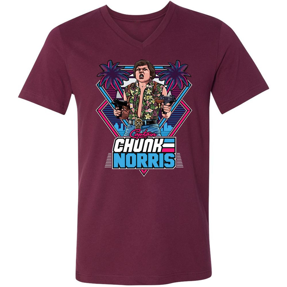 Unisex V-Neck T-Shirt - GECEBCEC - Maroon - 6