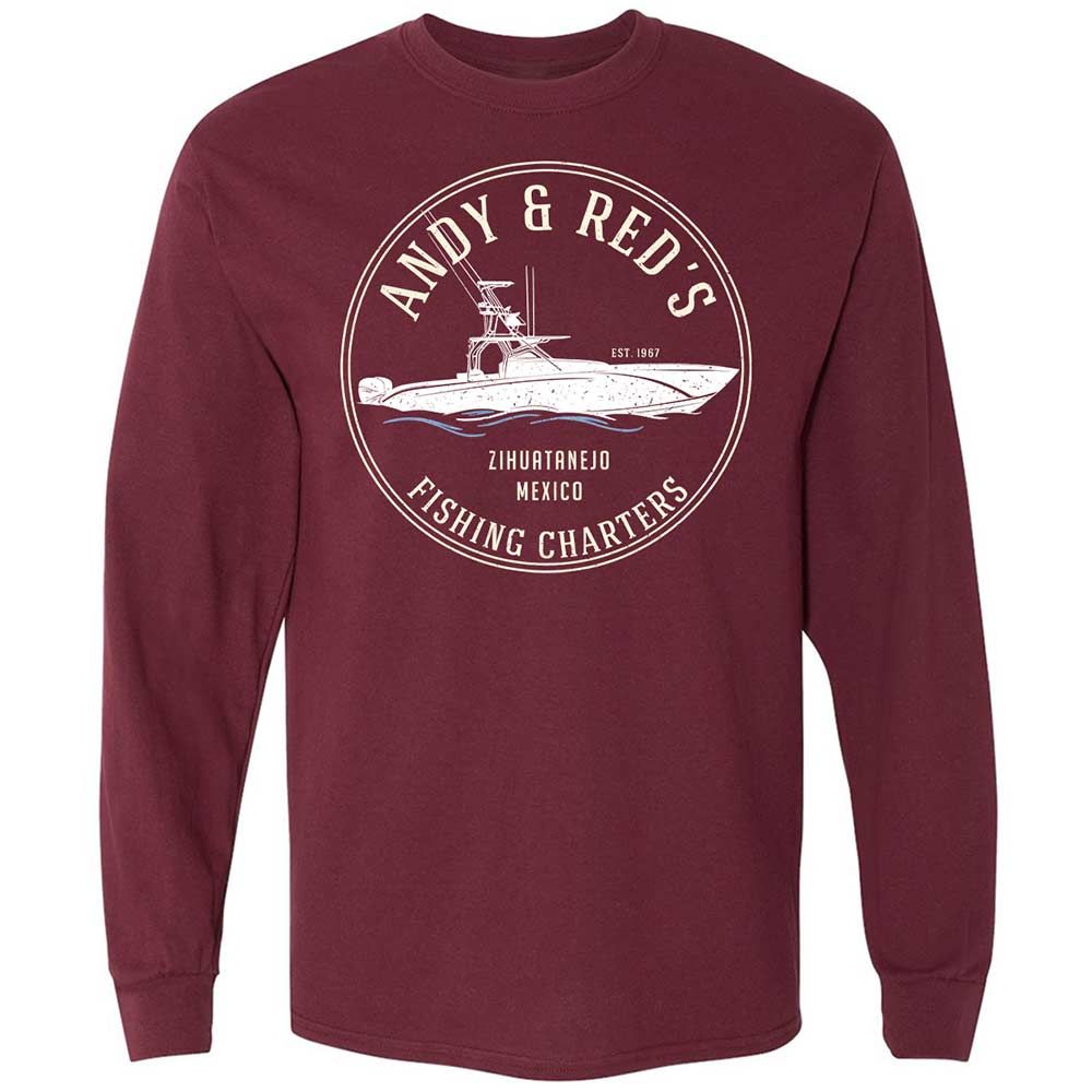Long Sleeve T-Shirt - E1HF4GDP - Maroon - 6