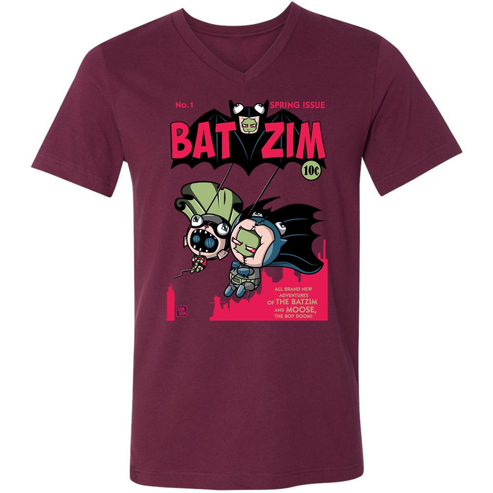 Unisex V-Neck T-Shirt - 1W3BT54W - Maroon - 6