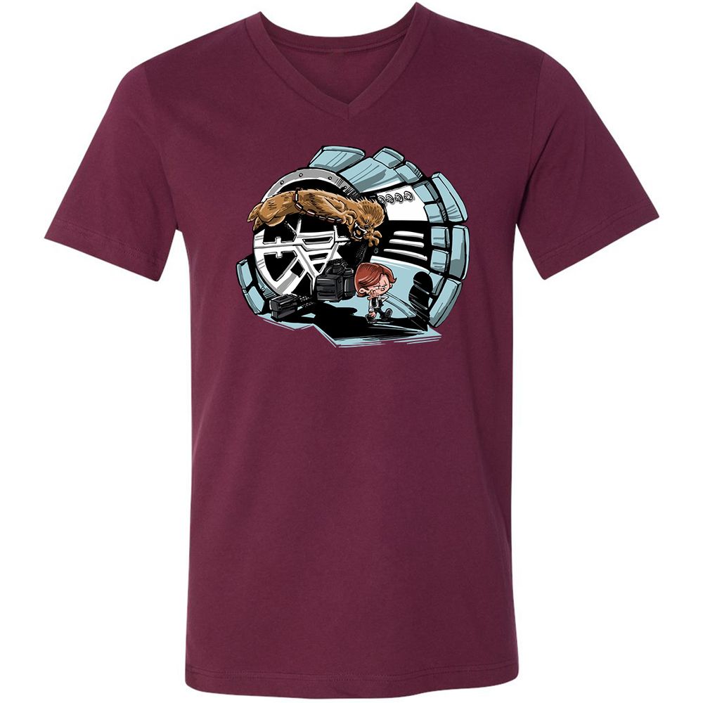 Unisex V-Neck T-Shirt - LMX1D951 - Maroon - 6