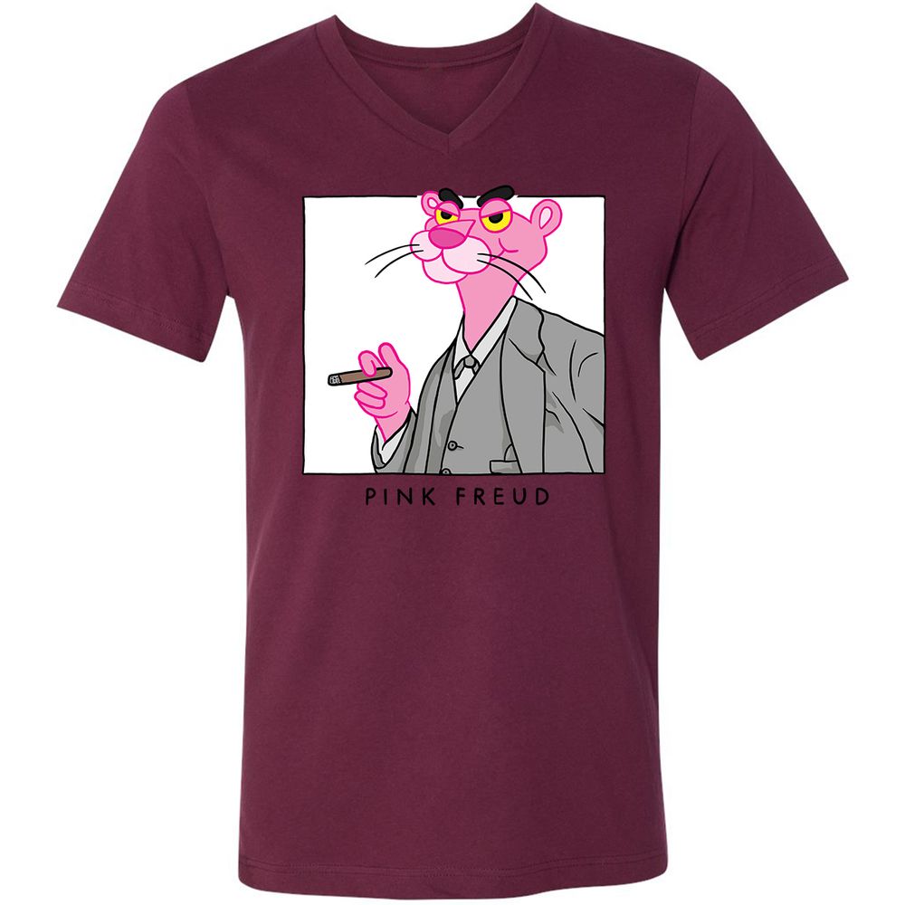 Unisex V-Neck T-Shirt - UR36NS3W - Maroon - 6