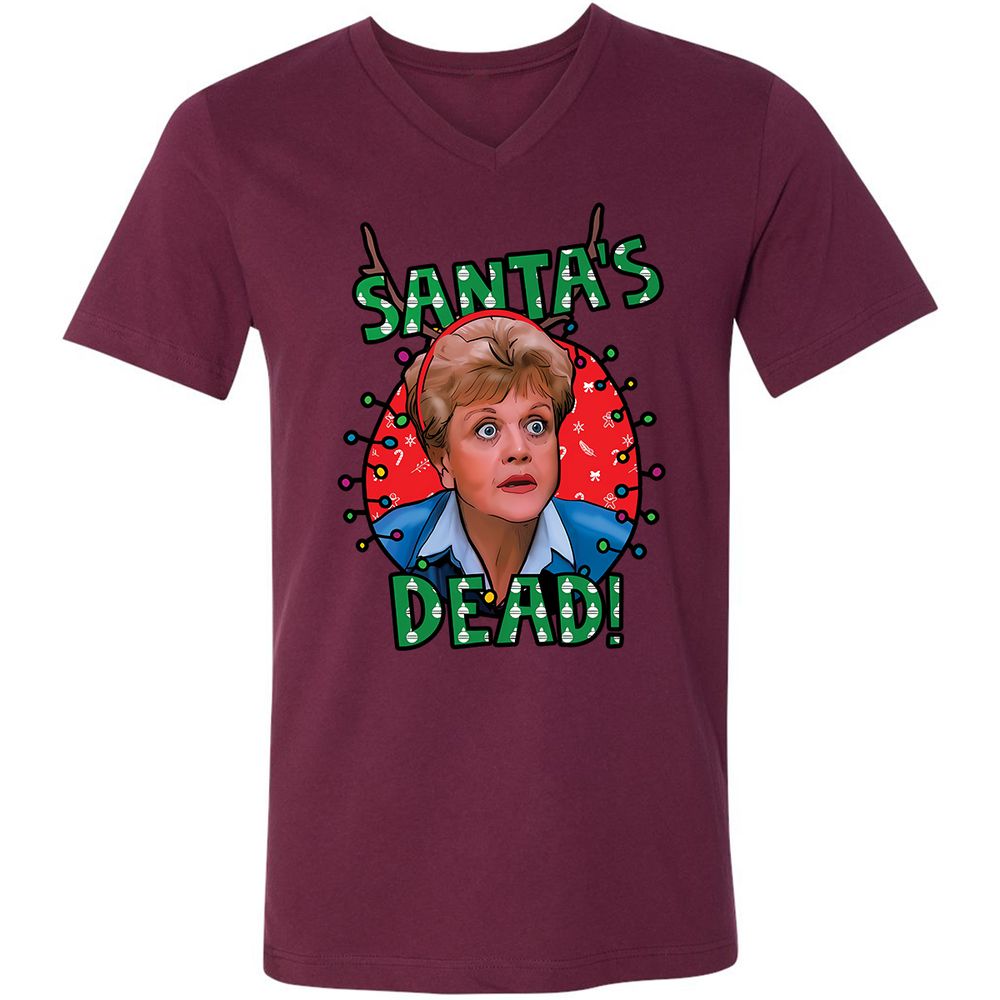 Unisex V-Neck T-Shirt - 38XM4TDT - Maroon - 6