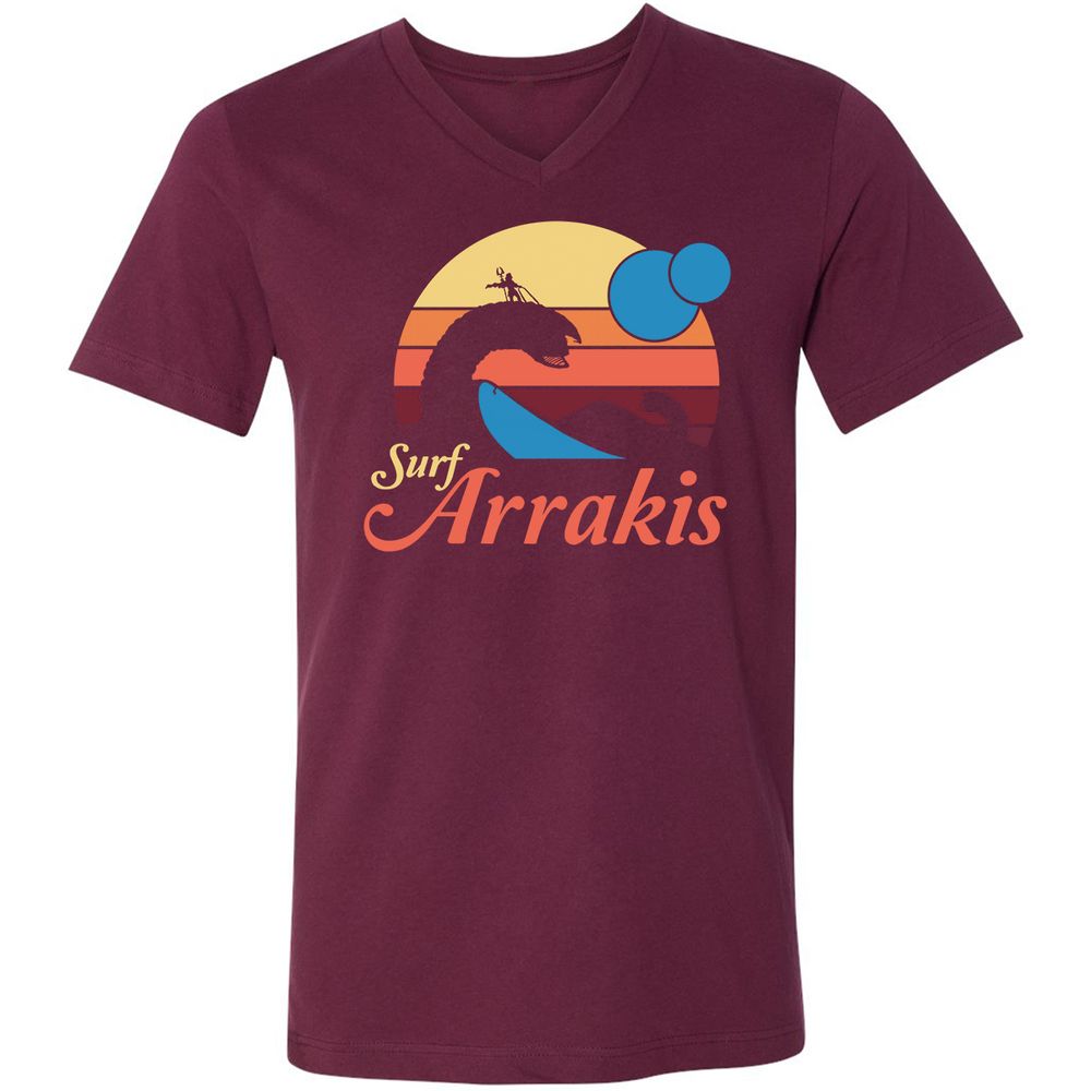 Unisex V-Neck T-Shirt - CBK8395W - Maroon - 6
