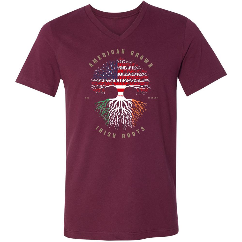 Unisex V-Neck T-Shirt - UKY3BYE8 - Maroon - 6