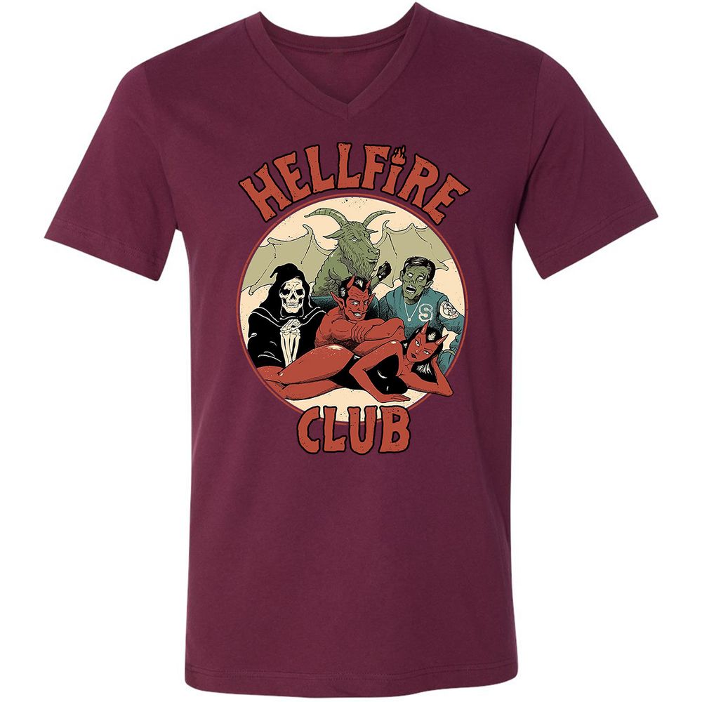 Unisex V-Neck T-Shirt - WQ2ADANK - Maroon - 6