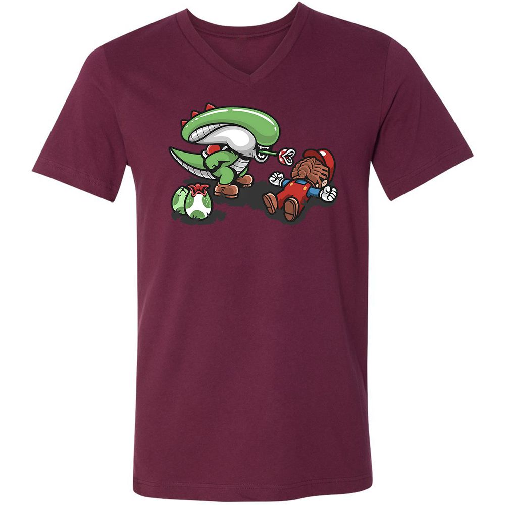 Unisex V-Neck T-Shirt - 2D11UM7Z - Maroon - 6