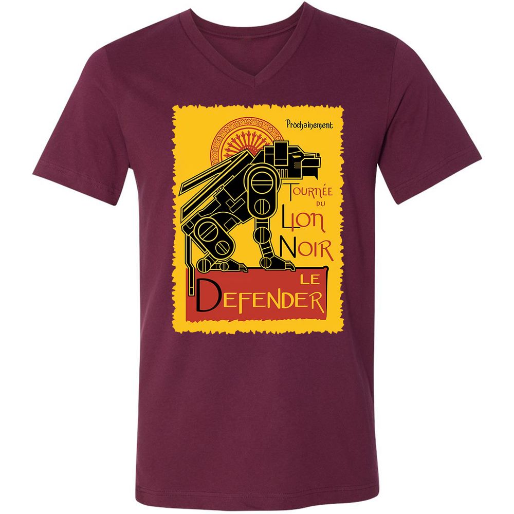 Unisex V-Neck T-Shirt - 4RLULENJ - Maroon - 6