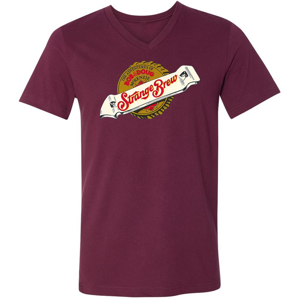 Unisex V-Neck T-Shirt - GJKMMQJY - Maroon - 6