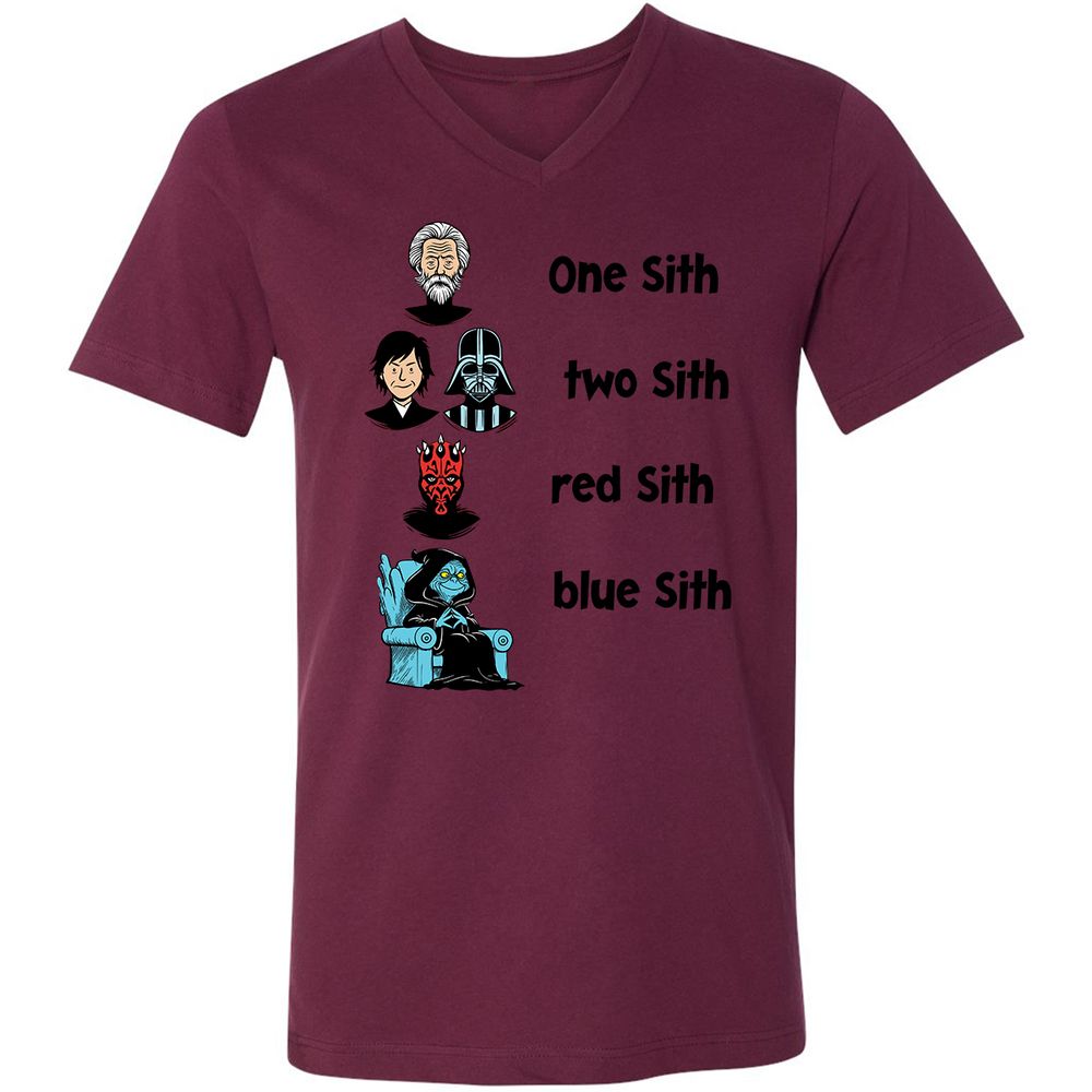 Unisex V-Neck T-Shirt - SV2YJG8X - Maroon - 6