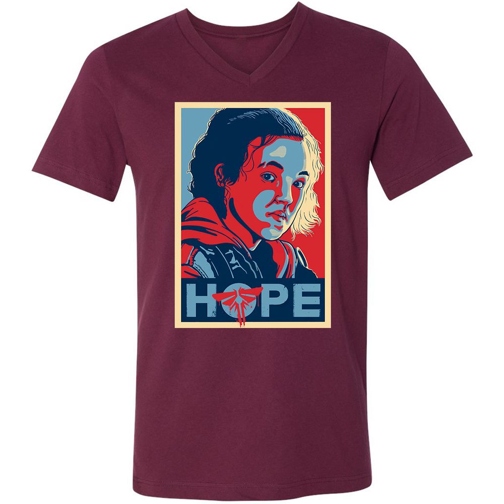 Unisex V-Neck T-Shirt - 1PPPSS8R - Maroon - 6