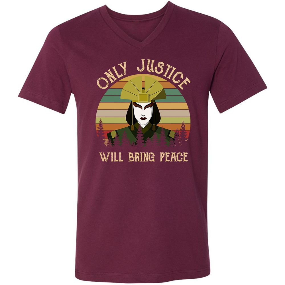 Unisex V-Neck T-Shirt - WK3SZT3T - Maroon - 6