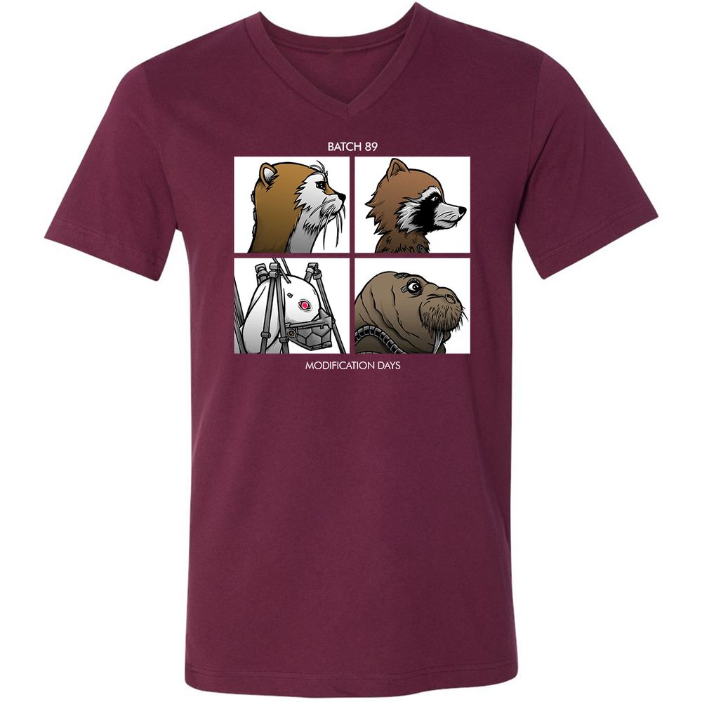 Unisex V-Neck T-Shirt - Z35HQ3ZJ - Maroon - 6