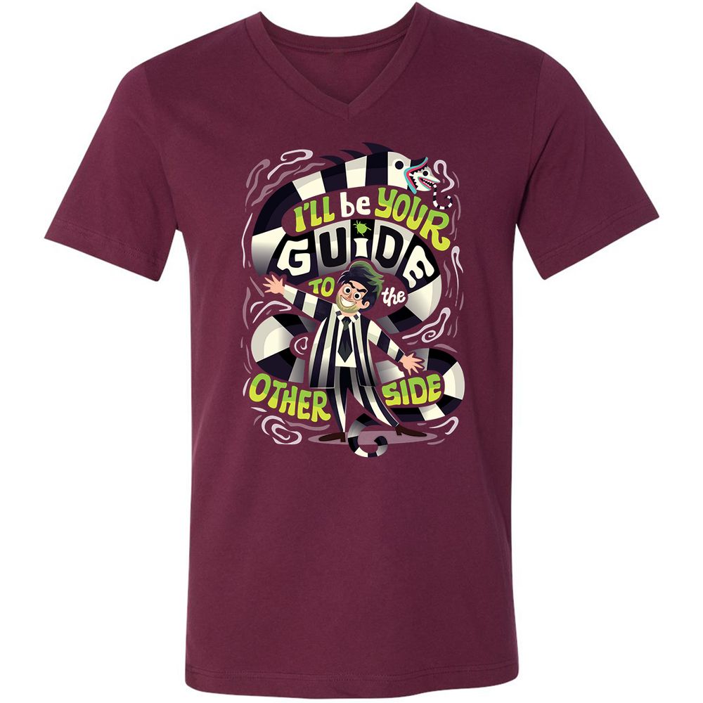 Unisex V-Neck T-Shirt - 6GJ9297V - Maroon - 6