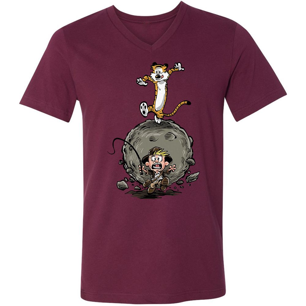 Unisex V-Neck T-Shirt - Y27DQTJR - Maroon - 6