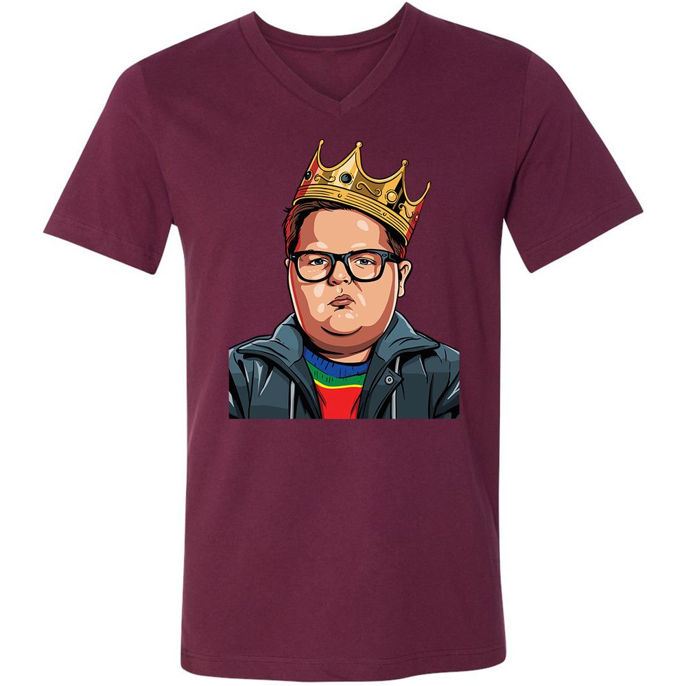 Unisex V-Neck T-Shirt - YJATZSUR - Maroon - 6