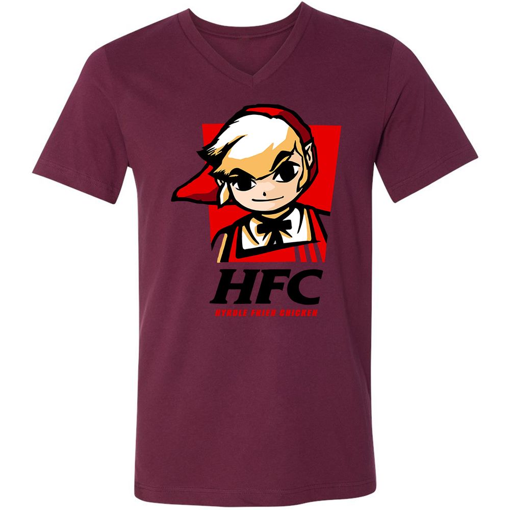 Unisex V-Neck T-Shirt - DGA8LWZX - Maroon - 6