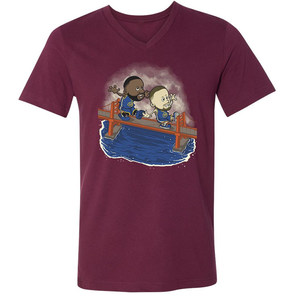 Unisex V-Neck T-Shirt - UJ31YLGE - Maroon - 6