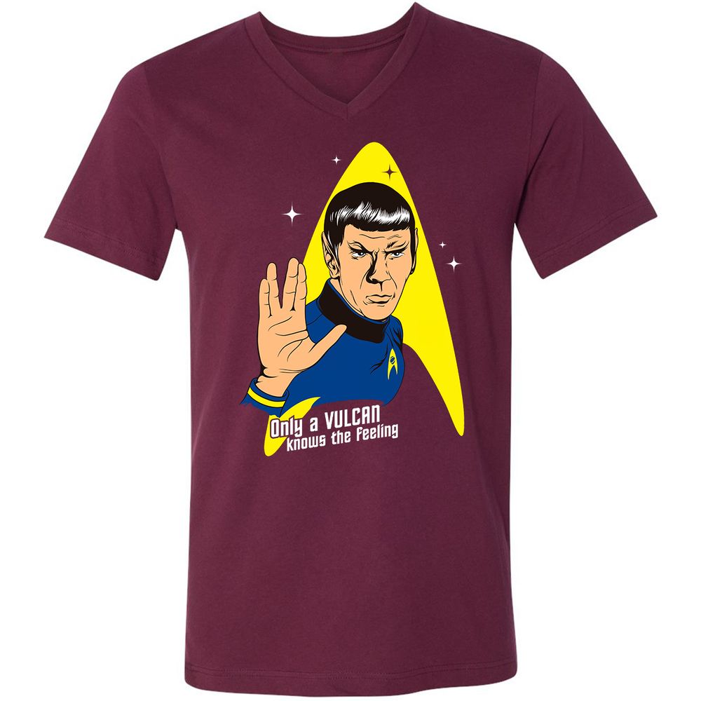 Unisex V-Neck T-Shirt - 9JQPN2ZJ - Maroon - 6